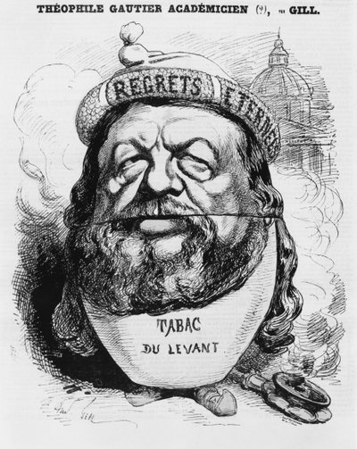 Caricature of Theophile Gautier as an Academician, illustration from 